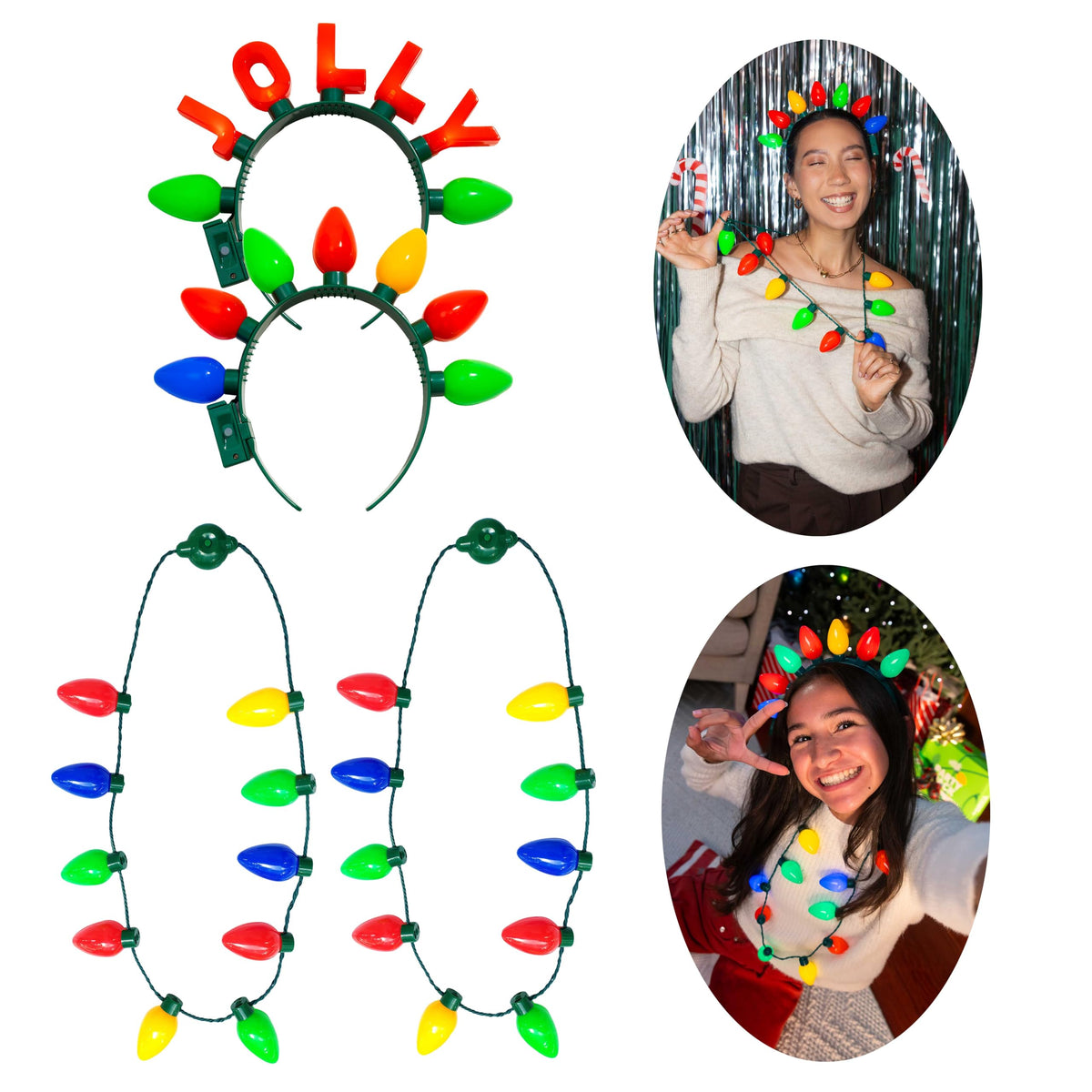 Cool Things Corp light-up Christmas necklace bright for festive wear and photo ops.
