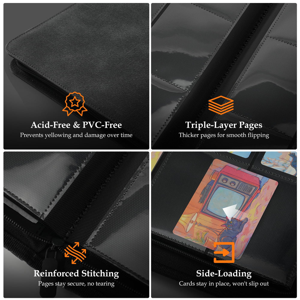 Coolbyl Card Binder double-sided pockets protect both sides of each card.
