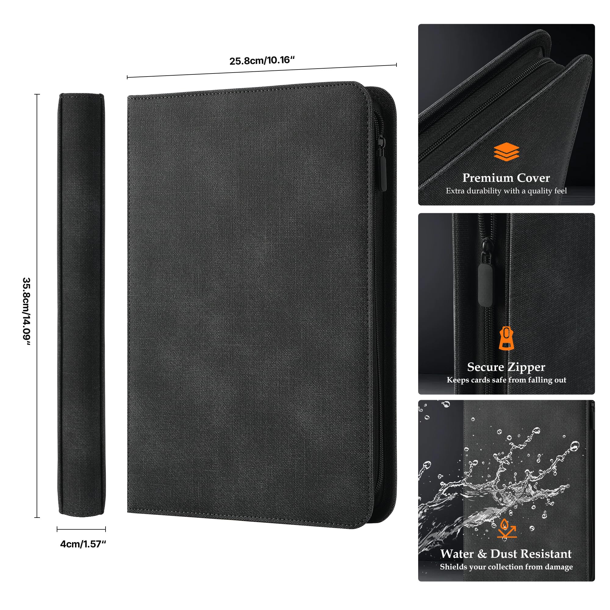 Coolbyl Card Binder nine-pocket page maximizes capacity for 360 cards.