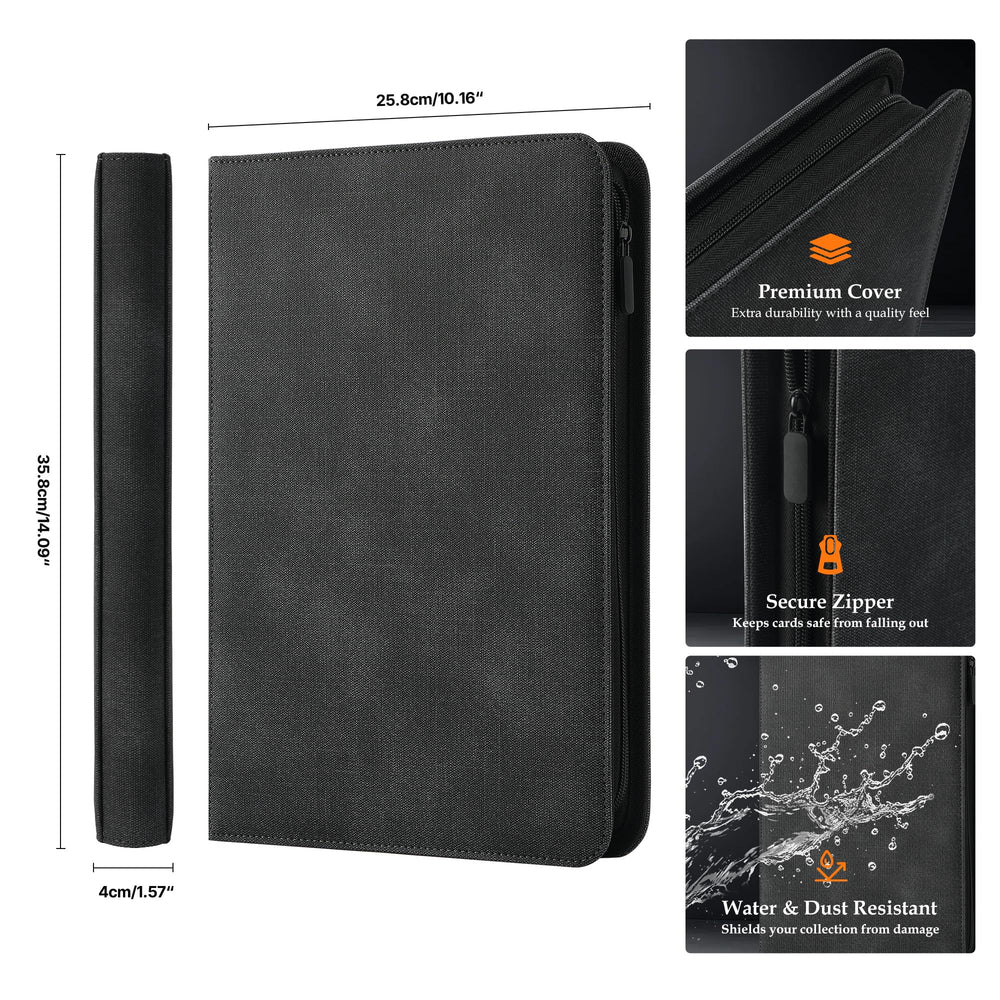 Coolbyl Card Binder nine-pocket page maximizes capacity for 360 cards.