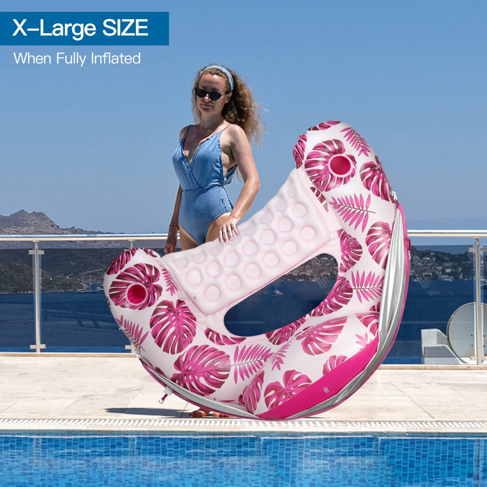 COOLCOOLDEE extra-large float supports up to 300 pounds