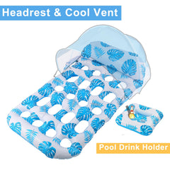 COOLCOOLDEE pool float showing cooling vent holes for better water flow.