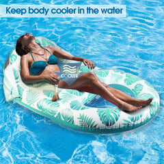 COOLCOOLDEE pool lounge float measures 55x43 inches for roomy seating.