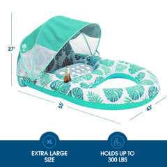 COOLCOOLDEE pool lounge float with backrest, legrest, and footrest for comfort.