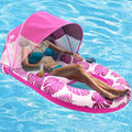 COOLCOOLDEE pool lounge float with canopy provides shade and cooling comfort.