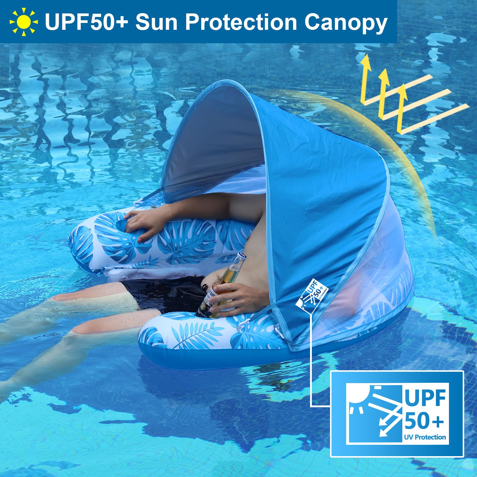 COOLCOOLDEE removable sun canopy – flexible shade for sunny swims.
