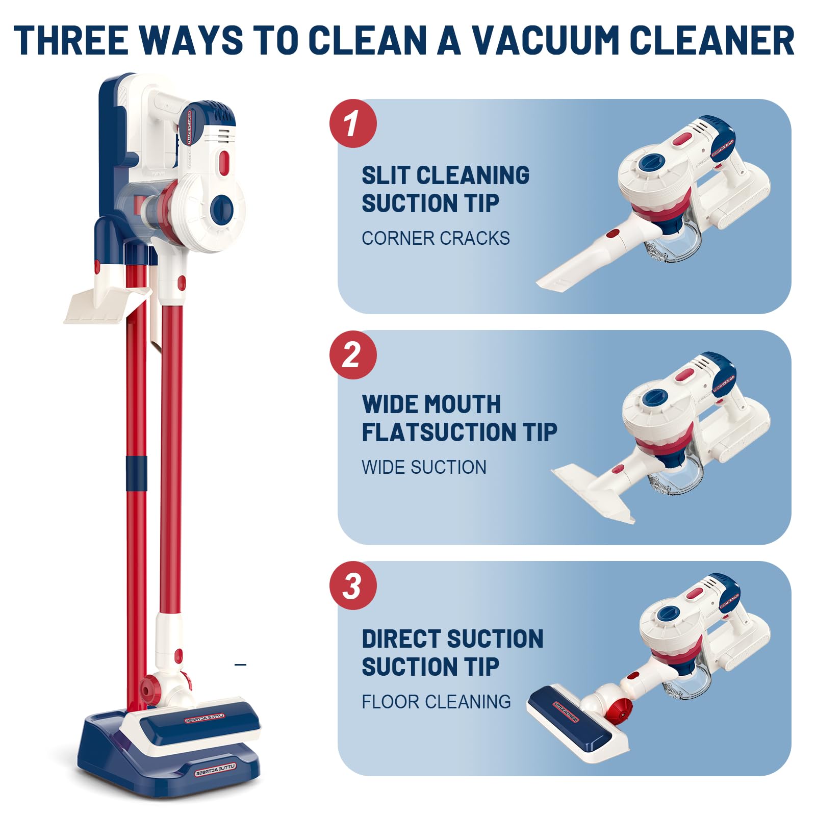 COOLFOX Kids Vacuum in handheld mode, ideal for toys and seating areas.