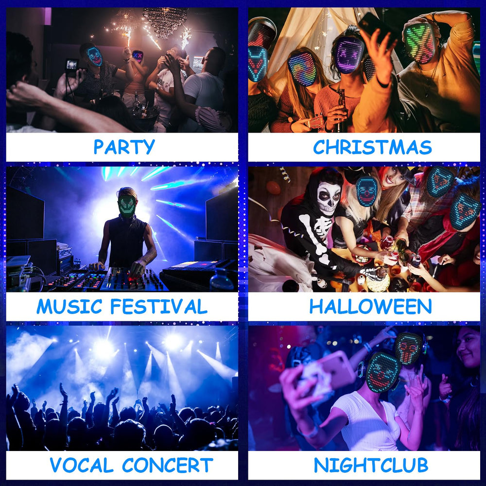 CoolGuarder LED mask ideal for cosplay and parties, adding a tech flair.
