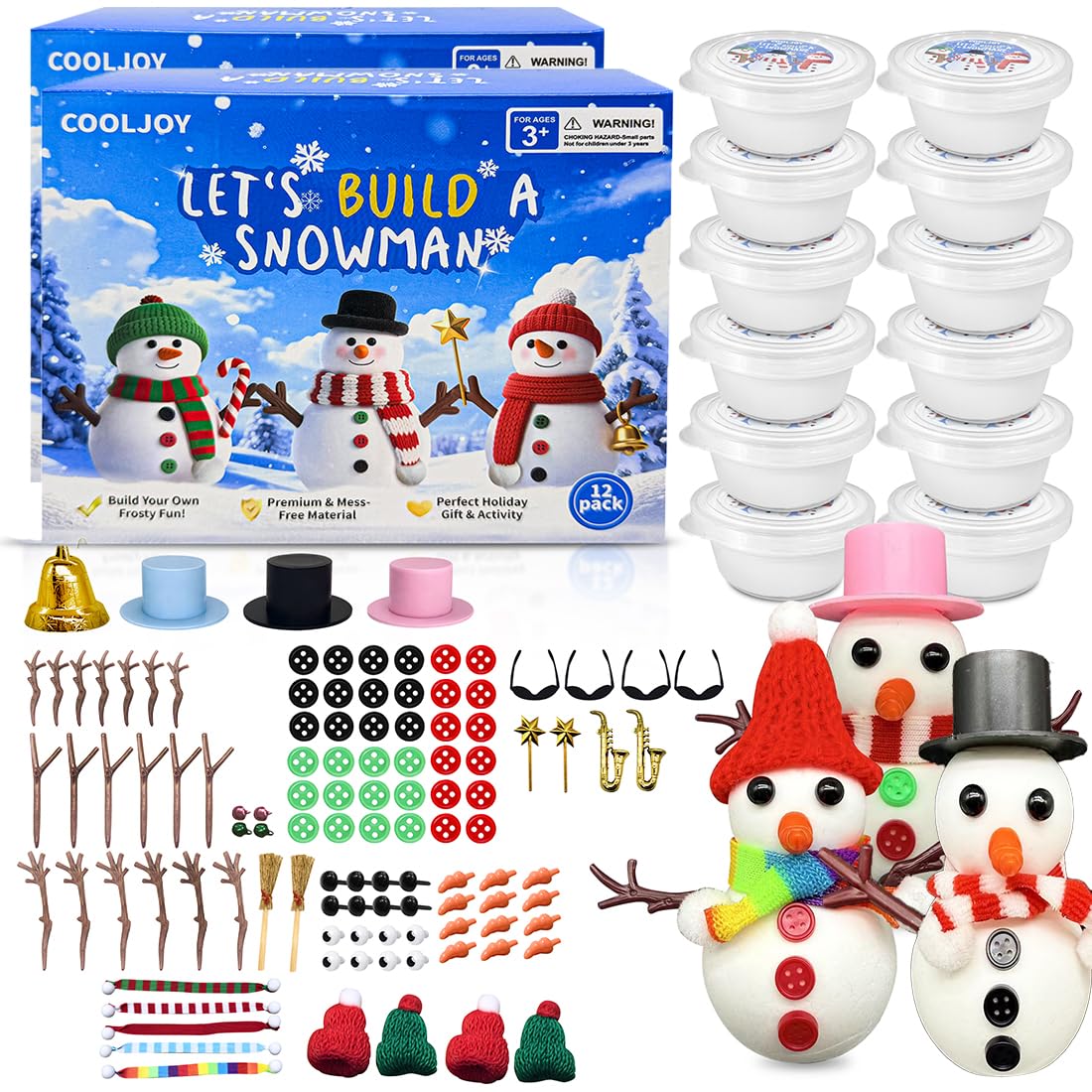 COOLJOY Build a Snowman Kit – complete set for imaginative winter crafts.