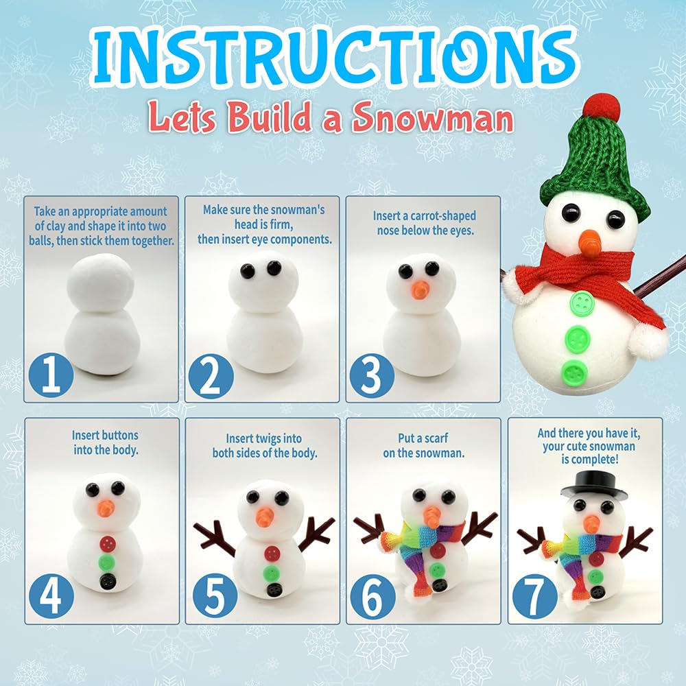 COOLJOY Hats and scarves – colorful details for personalized snowman characters.