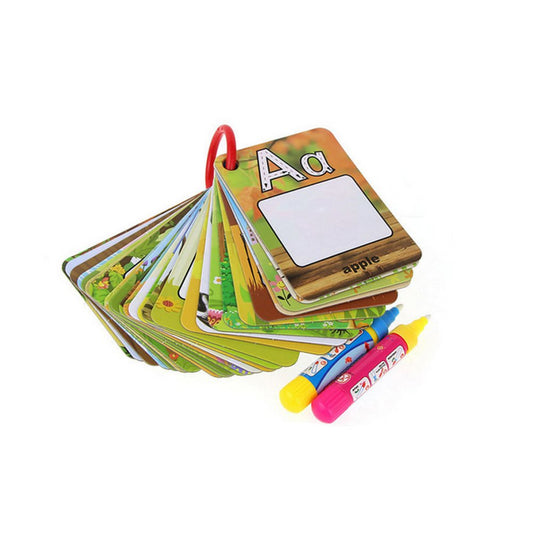 Coolplay Alphabet Water Cards showing 26 letters with colorful scenes.