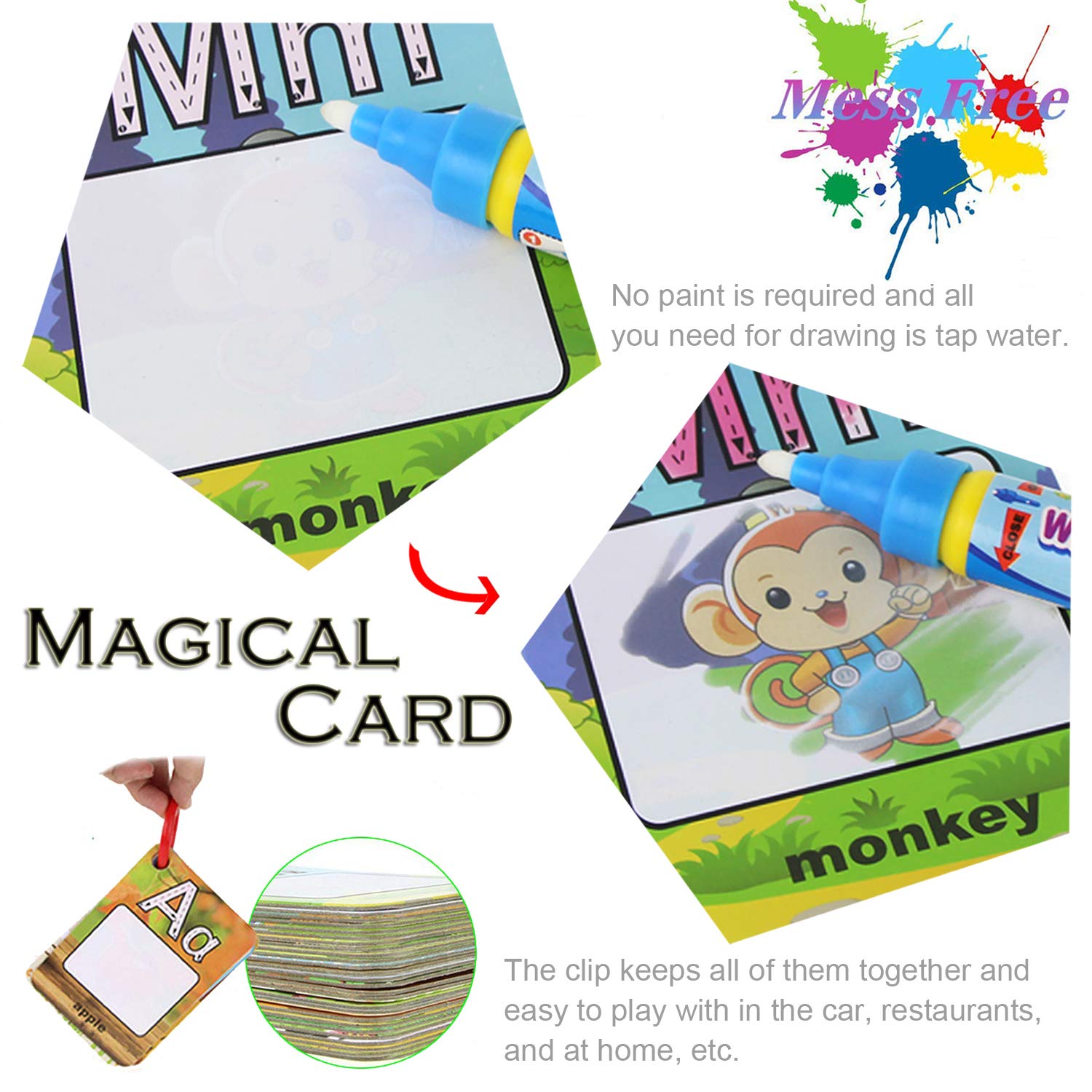 Coolplay Reusable water cards fade as they dry for endless play.