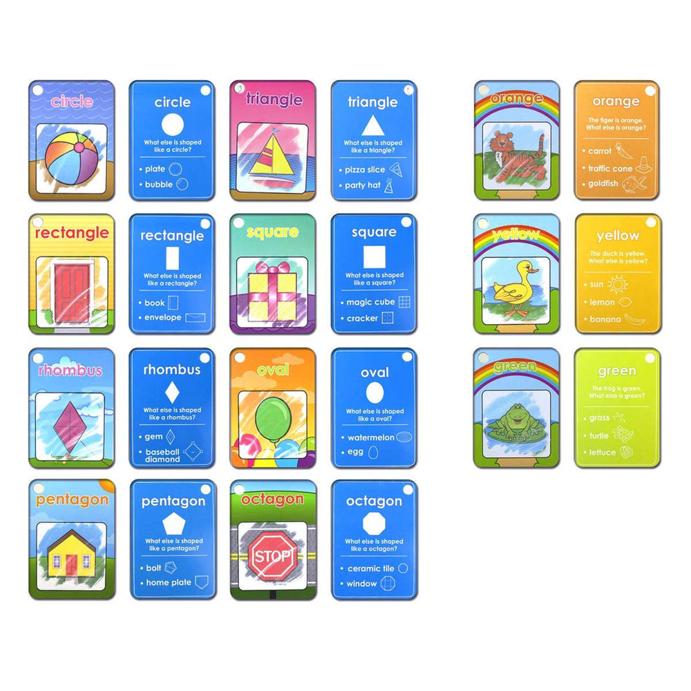 Coolplay front-back cards show drawing area and learning words