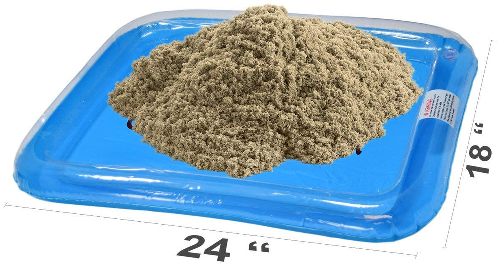 CoolSand inflatable sandbox tray enables indoor play with easy cleanup