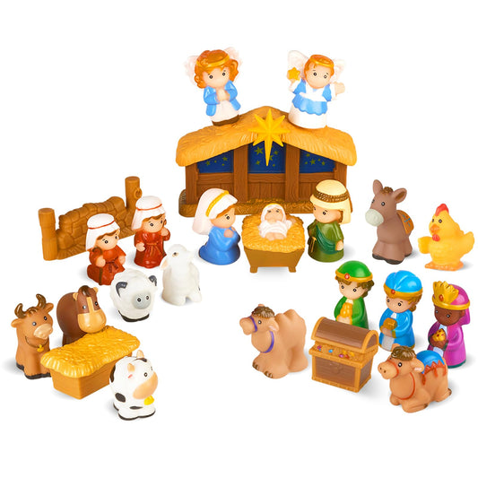 COOLTUNE Nativity Set baby Jesus figure for storytelling and playtime