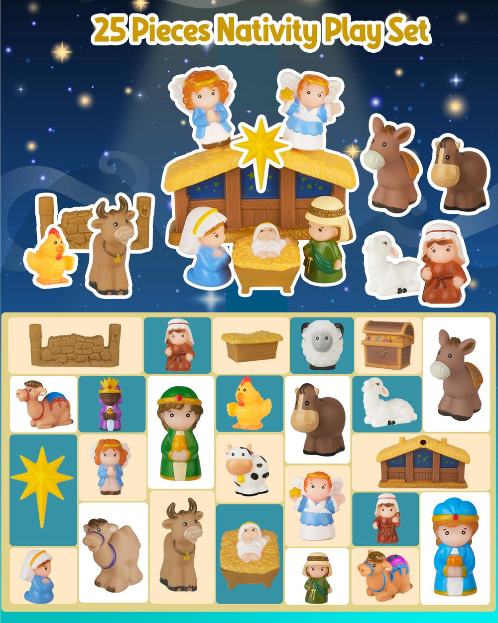 COOLTUNE Nativity Set Mary figure for imaginative Christmas narratives