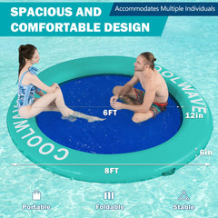 COOLWAVE mint green and dark blue colorway enhances poolside aesthetics.