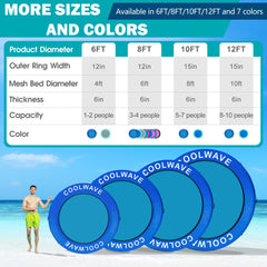 CoolWave 8ft mint green hammock with mesh bed relaxing on lake