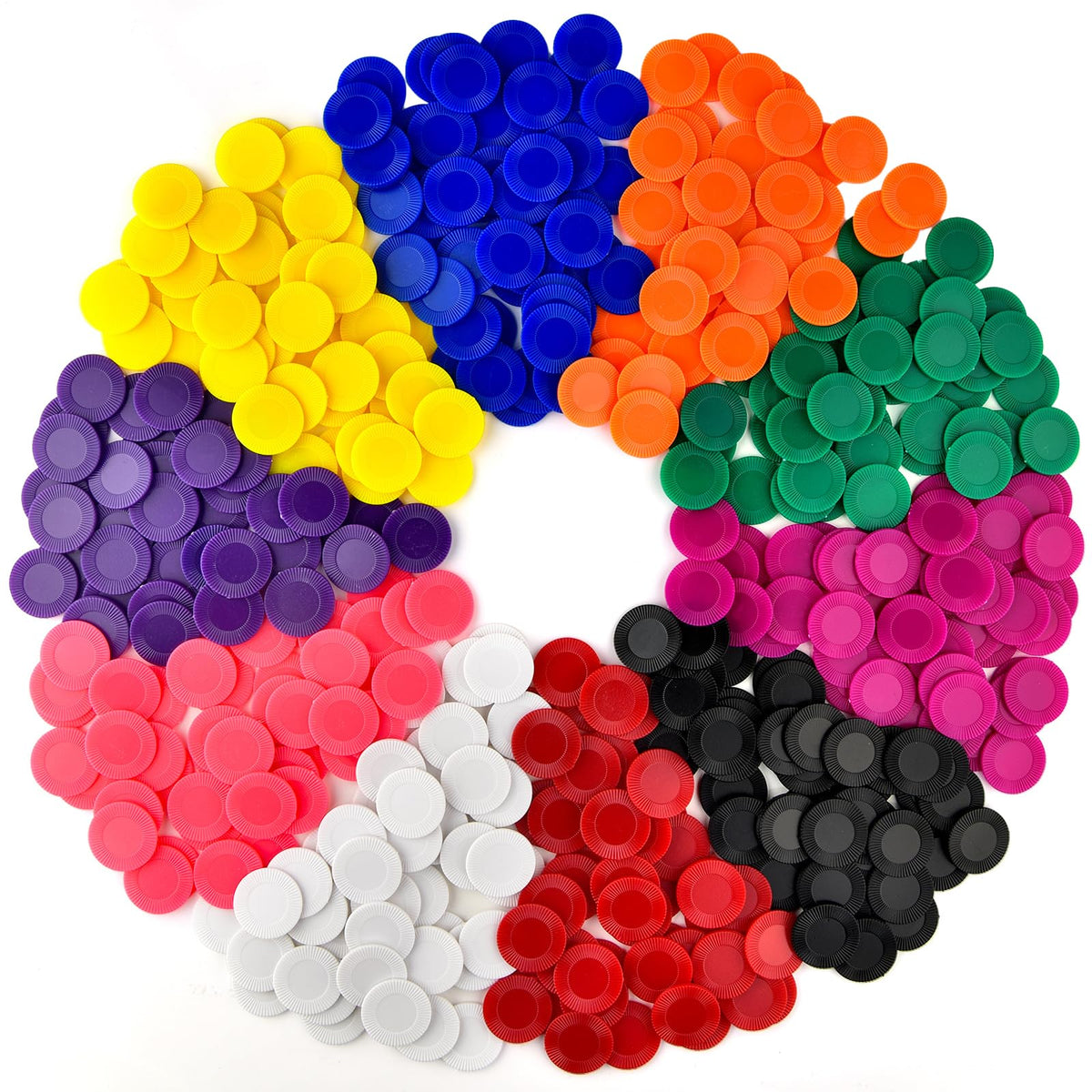 Coopay 1000-piece poker chips set, front view, perfect for classroom counting and group games.