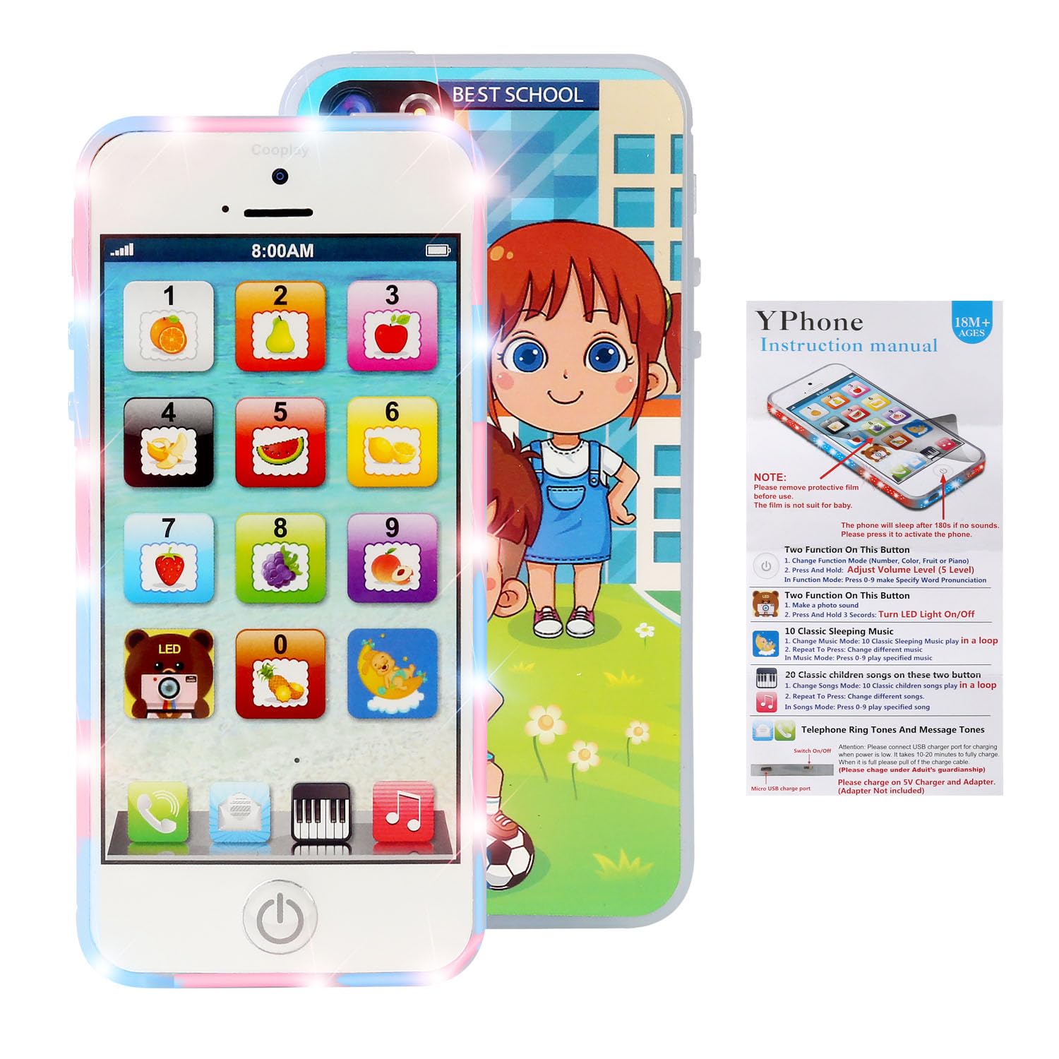 Cooplay 1X color fruit and piano modes encourage early learning through play