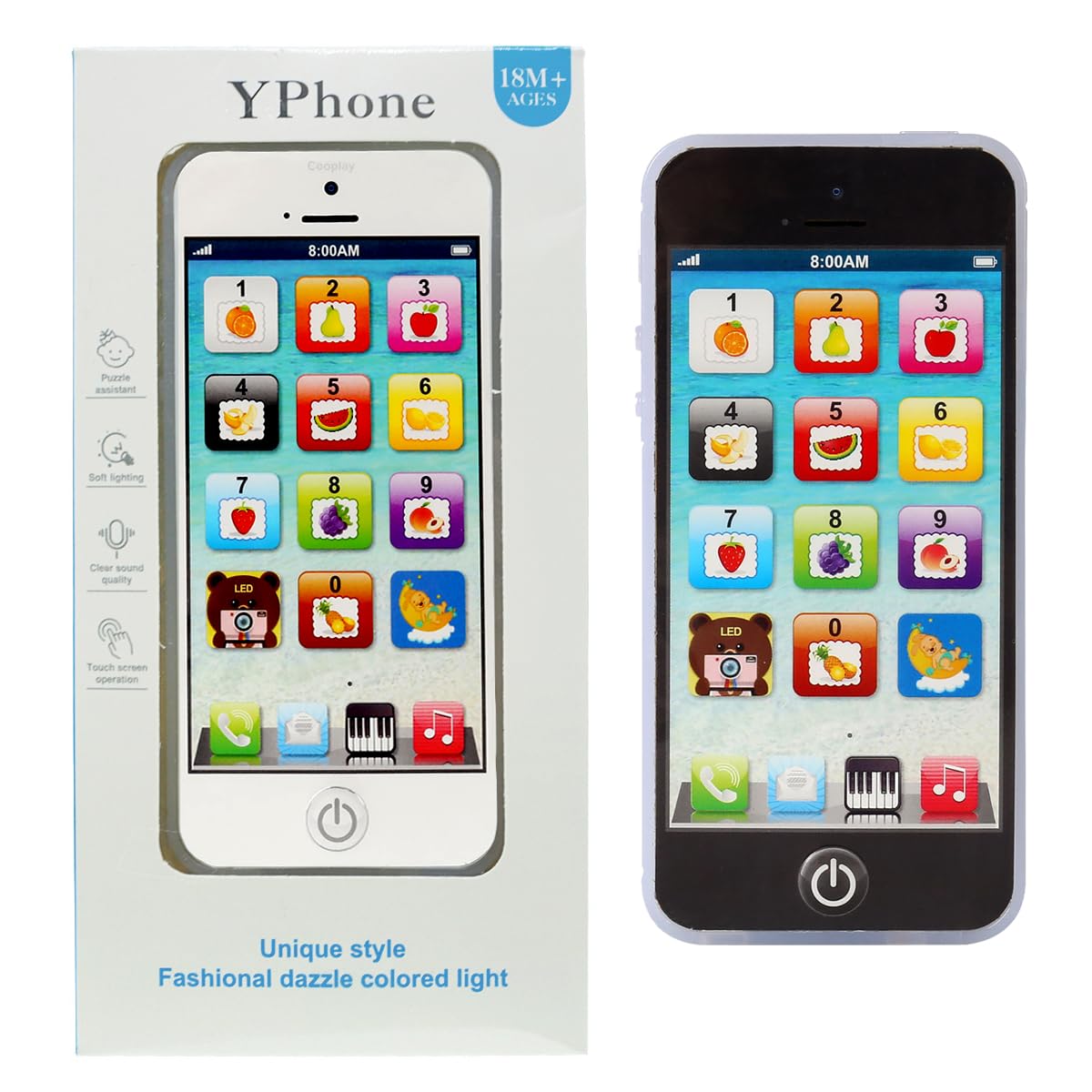 Cooplay Learning Smart Phone Toy front view promotes imaginative play and fine motor skills.