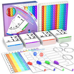COOVA Math Pop It with addition flash cards for hands-on learning.