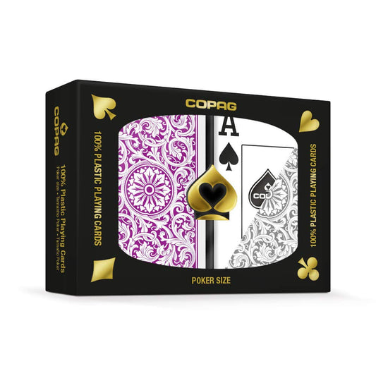 COPAG 1546 Design poker deck in purple and grey with jumbo index for easy reading.