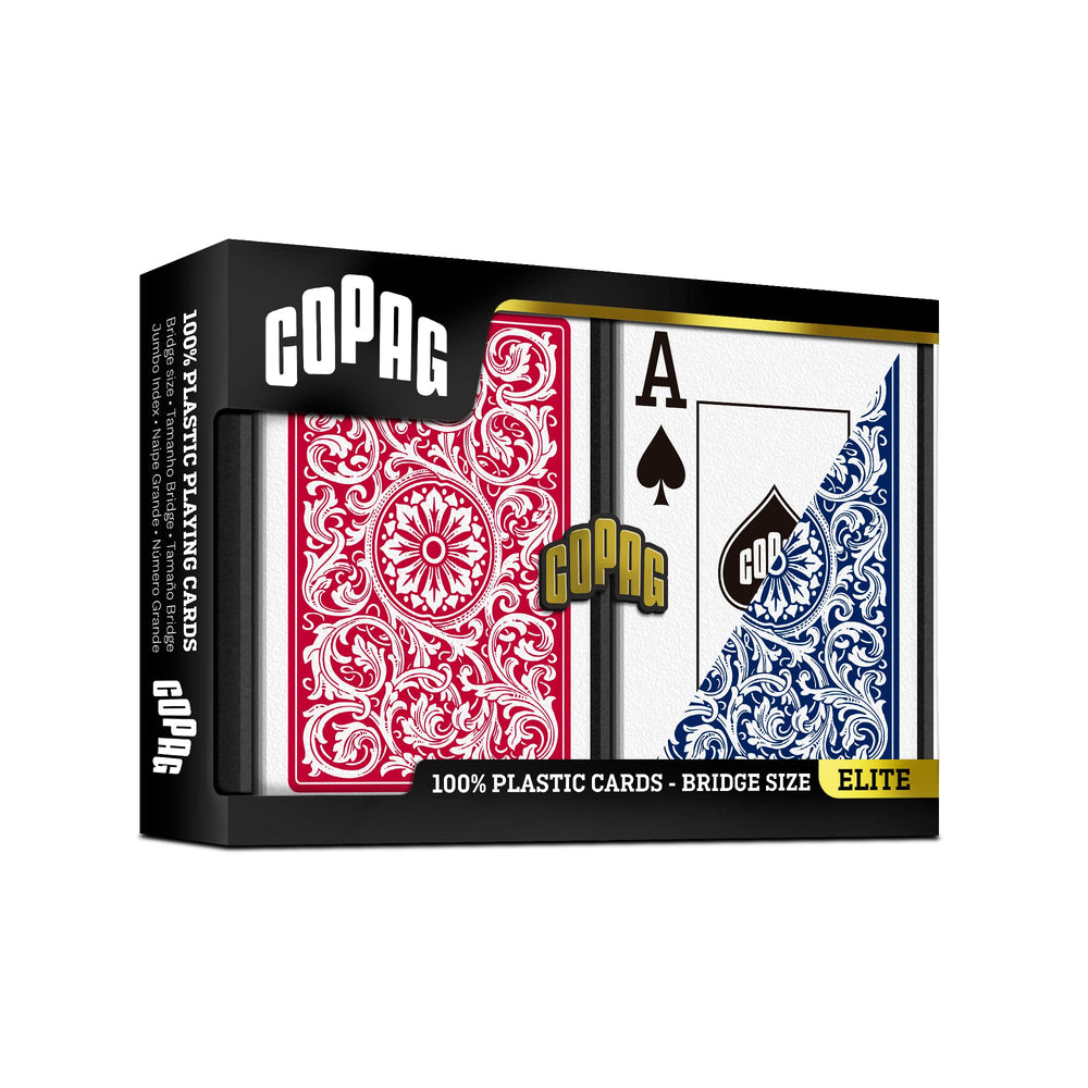 Copag plastic cards are washable and durable for frequent game nights