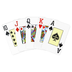 Copag black deck on table during Texas Hold'em night.