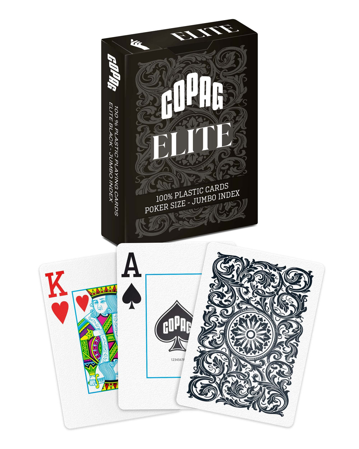 Copag Elite plastic playing cards deck on table for durability
