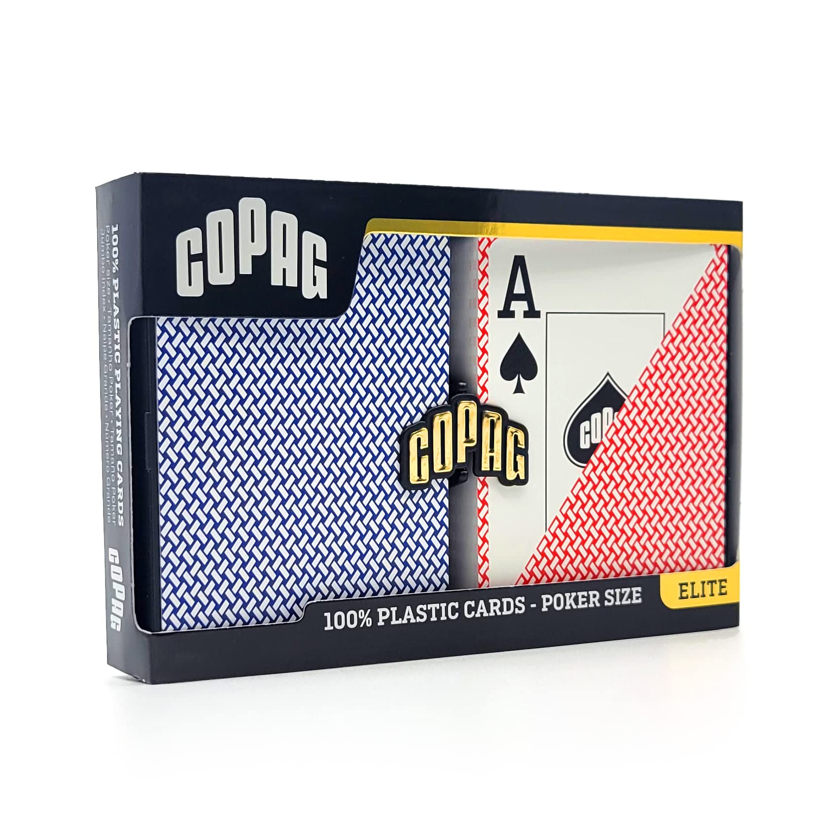 Copag Export double deck 52-card set shown in protective case for easy transport
