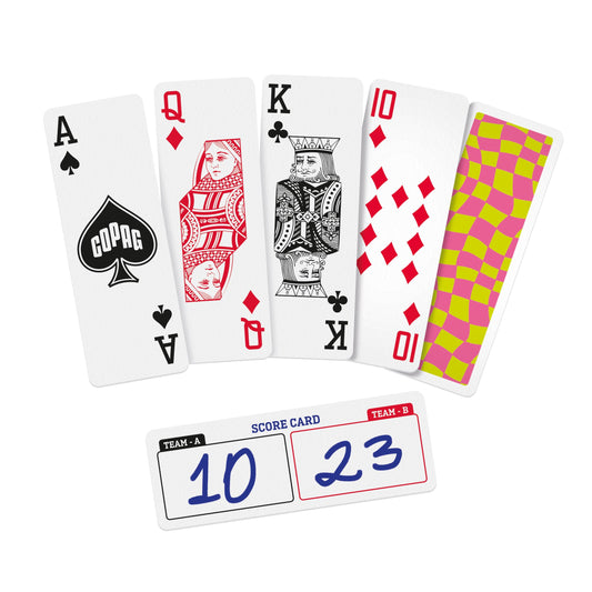Copag Go Deck PVC material close-up highlights durable, wipe-clean surface for daily play.