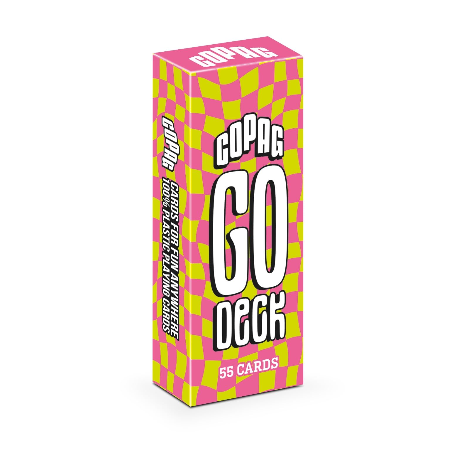 Copag Go Deck travel-size PVC cards show a compact pack for easy on-the-go gaming.