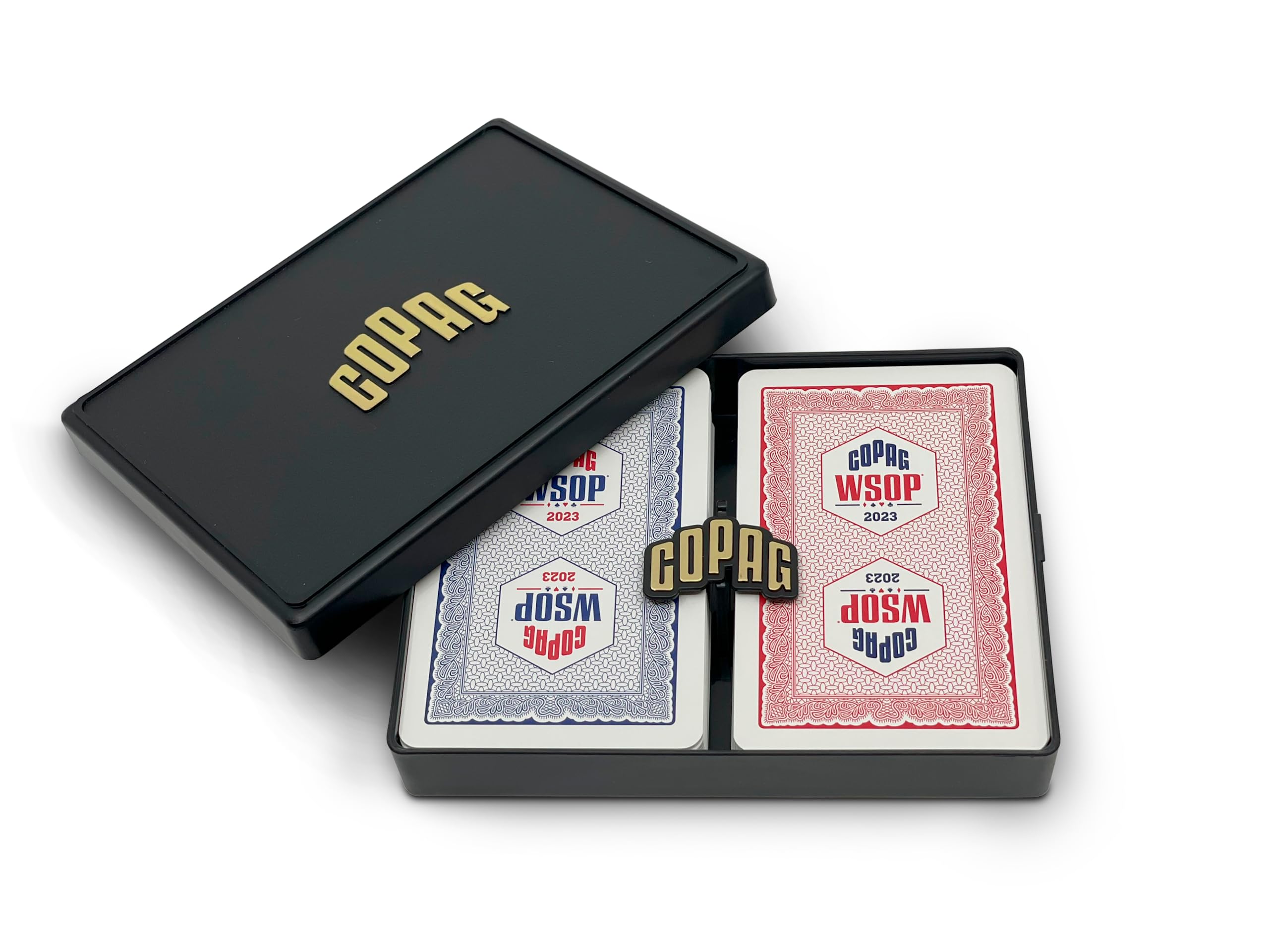 Copag WSOP 2023 red-blue double-deck front view for tournament-style play