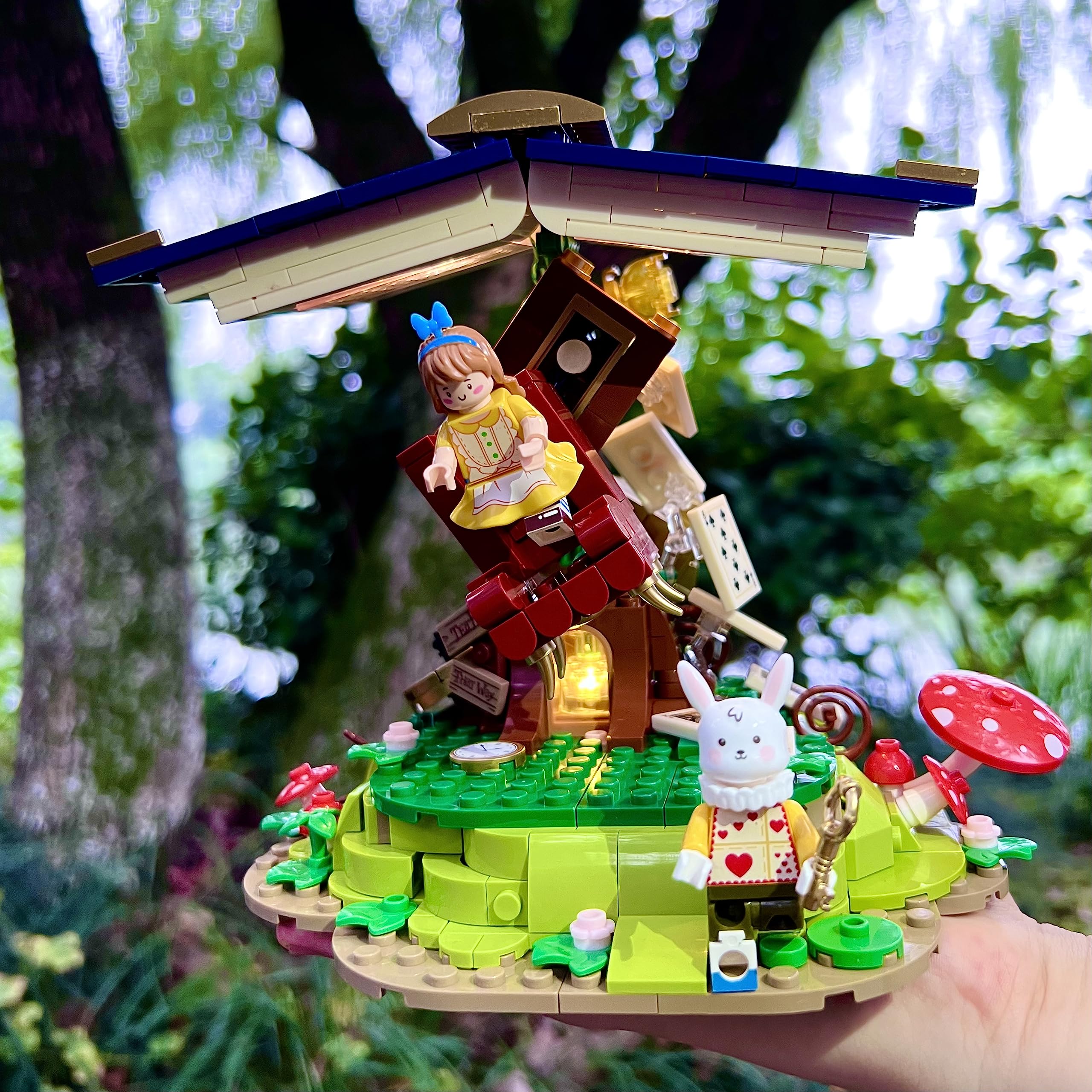 CoPlanaire Alice in Wonderland blocks fully assembled as desk display