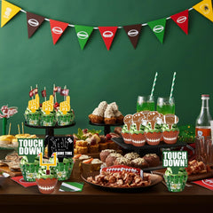 CoquetteBow012 football cupcake toppers cheer-burst pattern sparks excitement