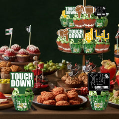 CoquetteBow012 football cupcake toppers with player motif highlights celebratory treats