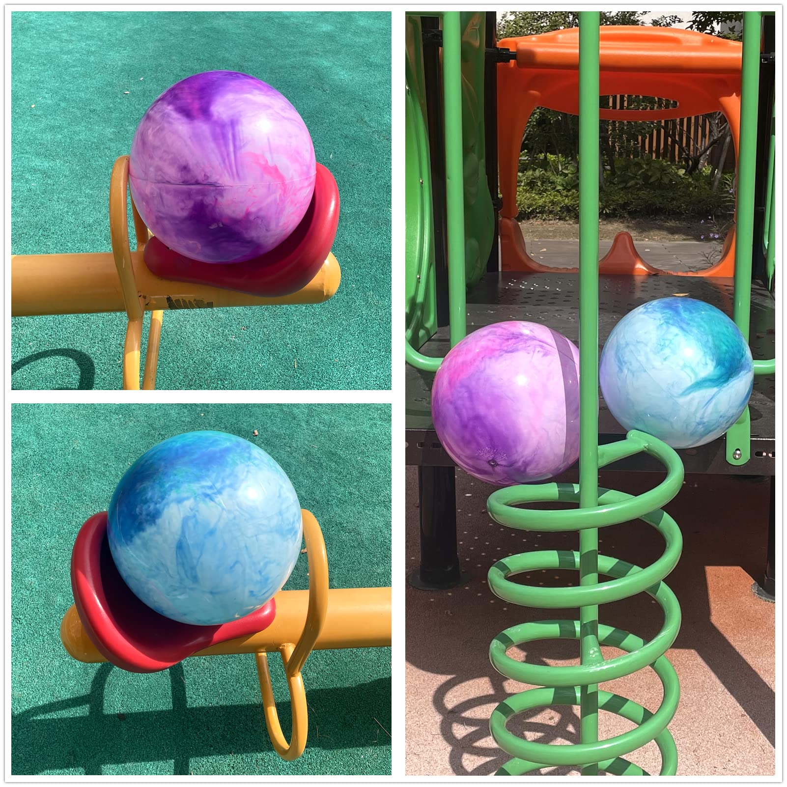 CORECISE Marbleized Bouncy Ball set arranged for a playful group activity outside.