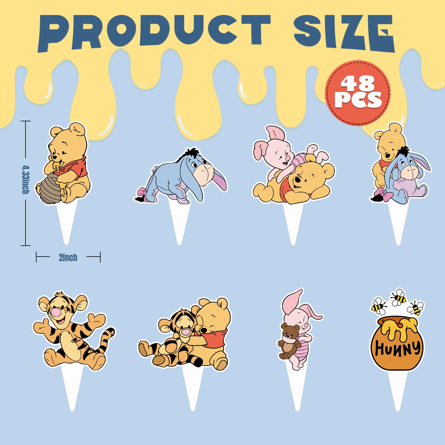 CORODER 48CS eight styles bear toppers showcase design variety for themed desserts.