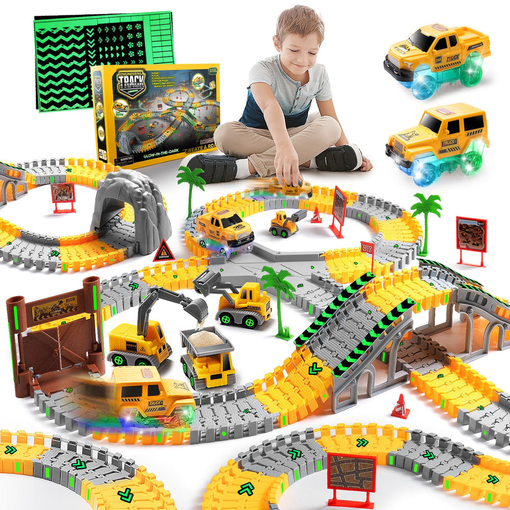 Coroiesty 264pcs track set assembly with modular pieces for endless layouts
