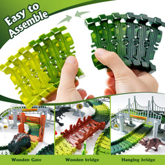Coroiesty arced track layout helps kids create smooth, curved routes.