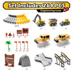 Coroiesty construction trucks in action for pretend building
