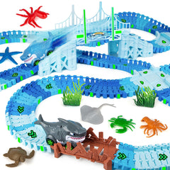 Coroiesty shark-track-264pcs set ready for imaginative racing adventures