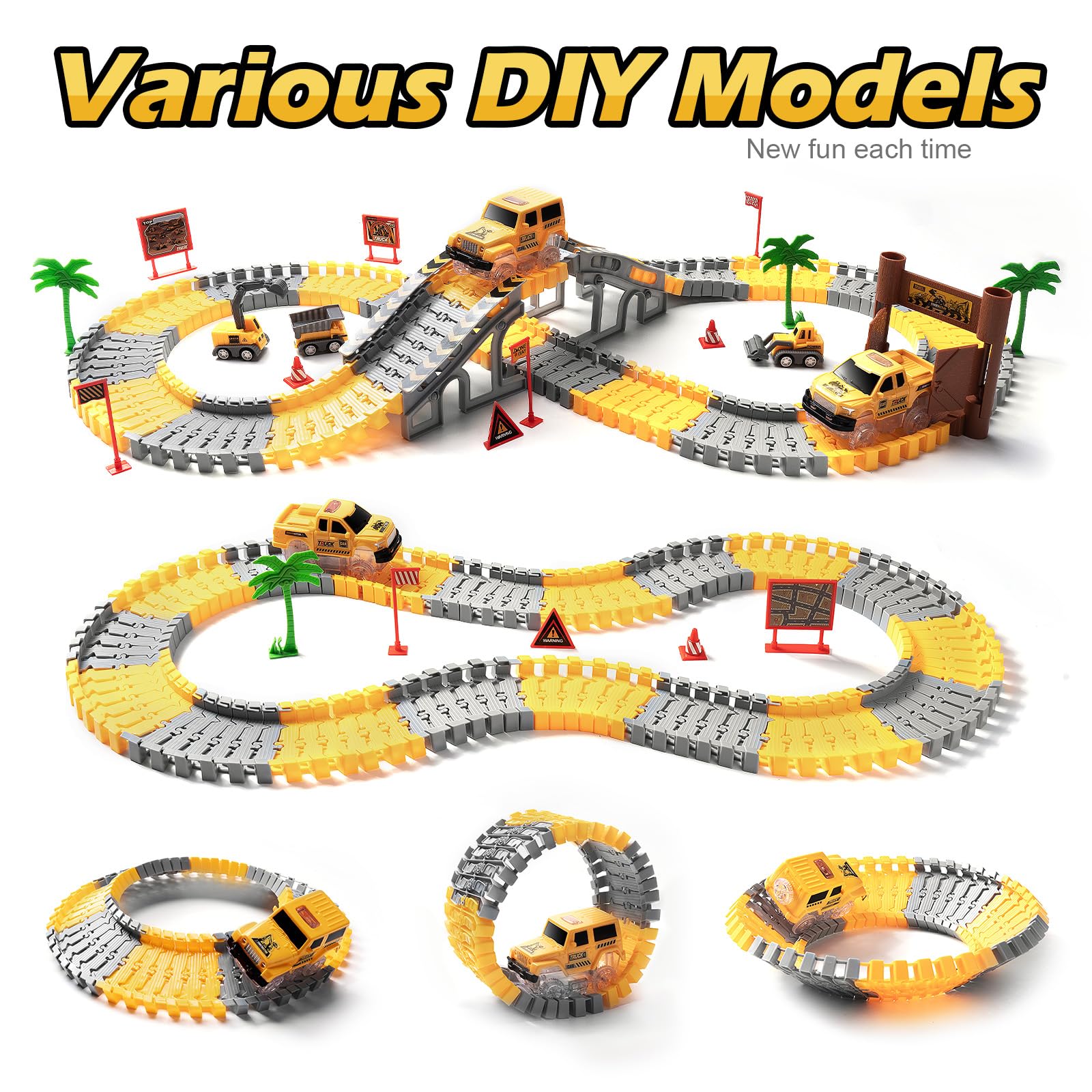 Coroiesty track bridges and Y-tracks enabling dynamic routes