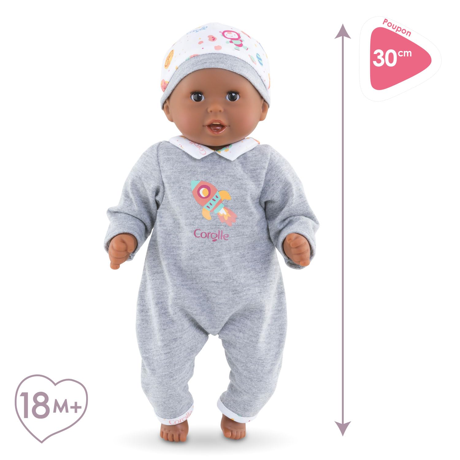 Corolle Bebe Calin Marius sleeping eyes ready for nap time pretend play.
