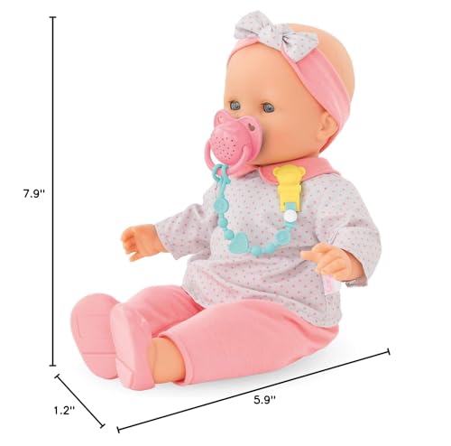 Corolle doll playtime with the 15-sound pacifier in use
