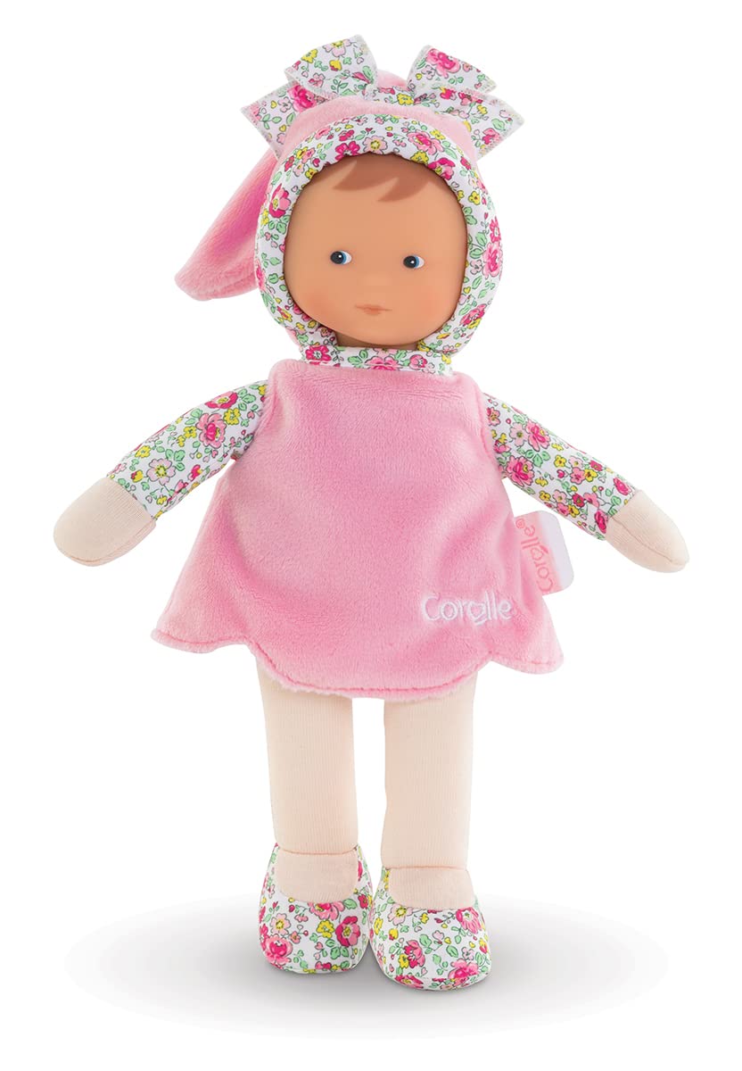 Corolle Miss Pink Blossom Garden plush pajamas close-up for cozy hugs