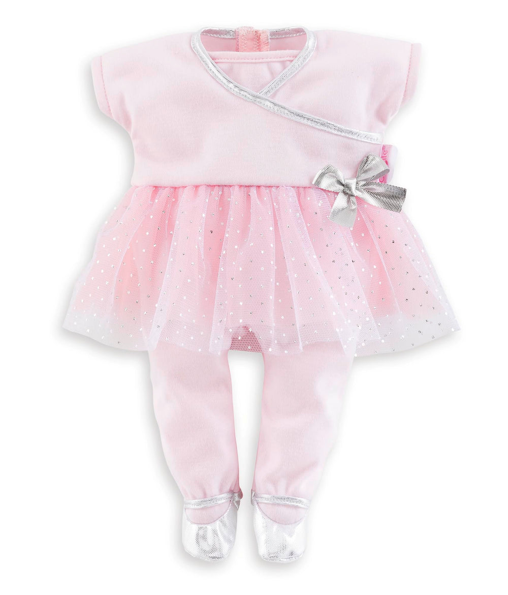 Corolle Sport Dance pink dress for 12in dolls, easy self-adhesive closures for little hands.