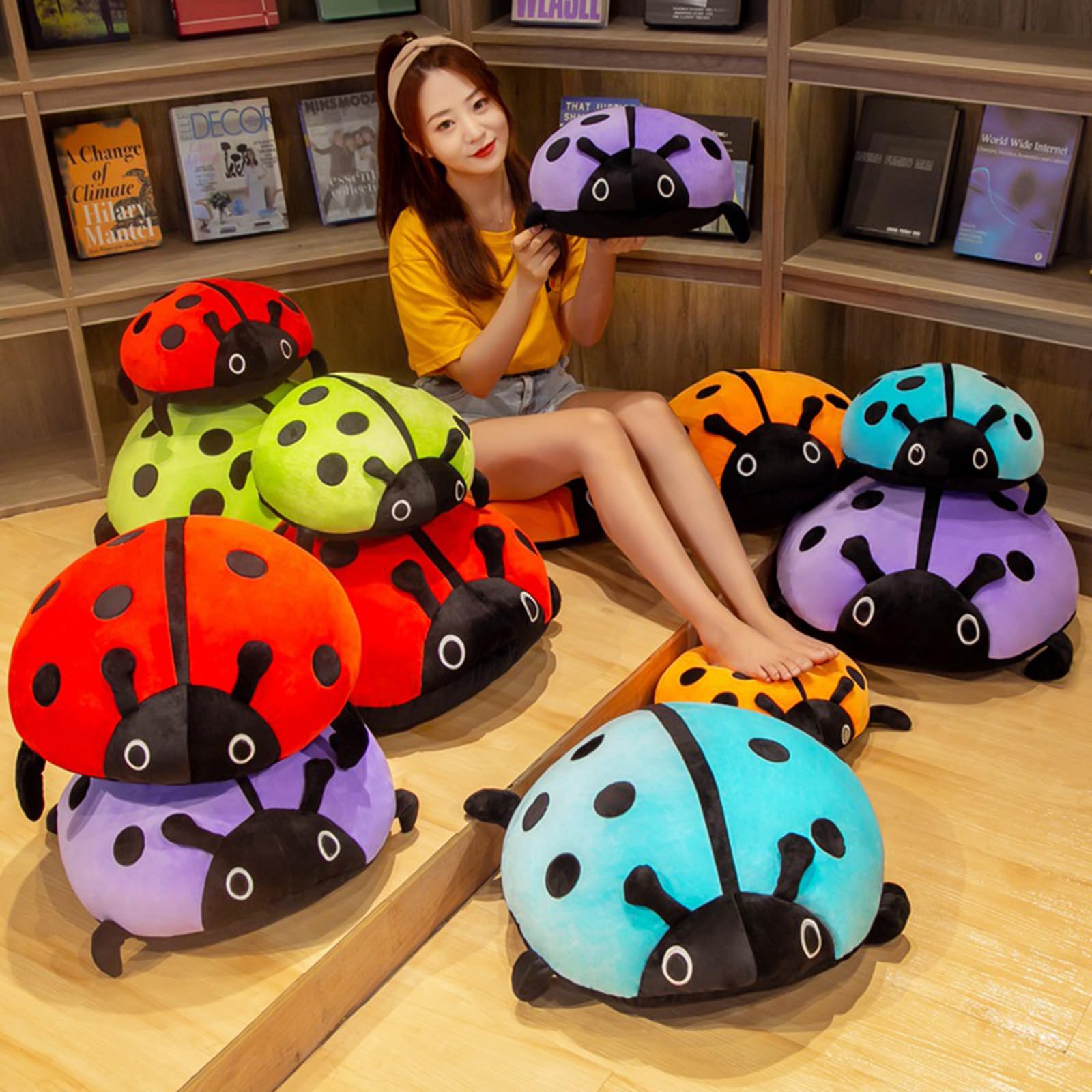 COSGOO ladybug pillow cozy companion for naps, reading, and desk breaks
