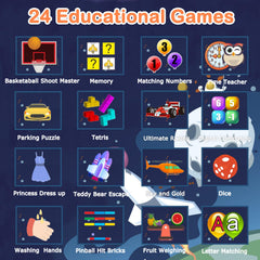 Cosjoype Kids Smart Watch games menu displaying 24 kid-friendly games